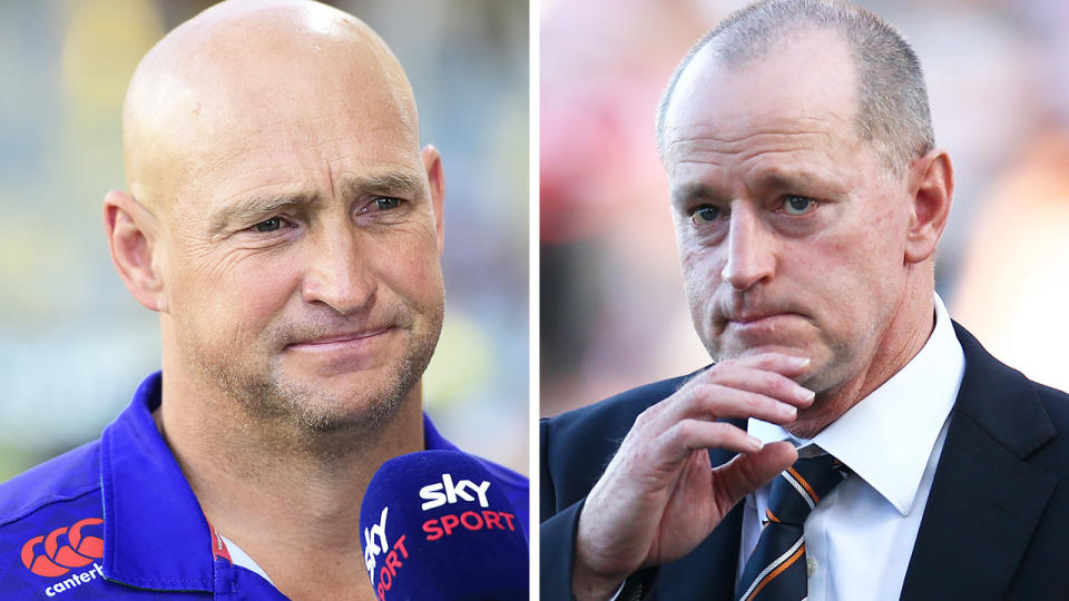NRL great Mark Geyer is upset about Nathan Brown's exit from the New Zealand Warriors and Michael Maguire's looming farewell at Wests Tigers. Pictures: Getty Images