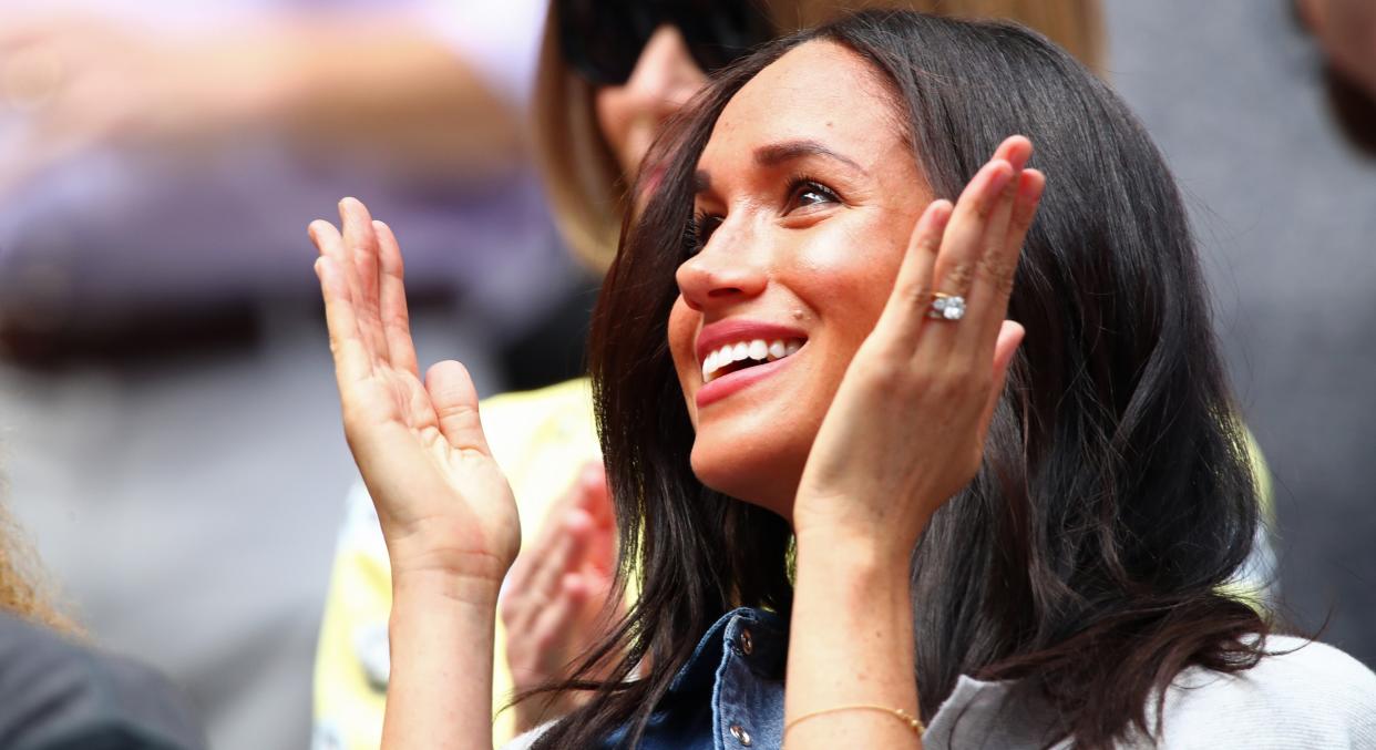 Meghan Markle made a last-minute trip to support friend Serena Williams at the US Open women's final [Image: Getty]