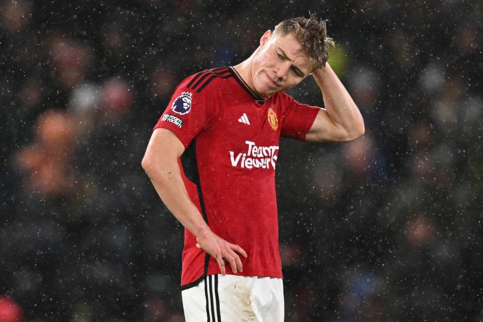 Rasmus Hojlund will miss the Manchester derby next month (AFP via Getty Images)