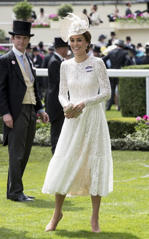 The Duchess of Cambridge in Dolce & Gabanna at Royal Ascot in 2016 - Credit: Rex