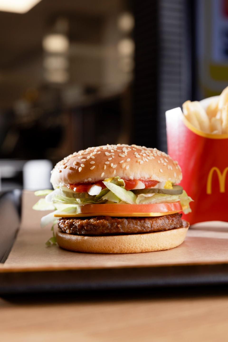 The McPlant burger. (McDonald’s/PA)