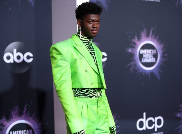Lil' Nas X wearing Christopher John Rogers at the 2019 AMAs.