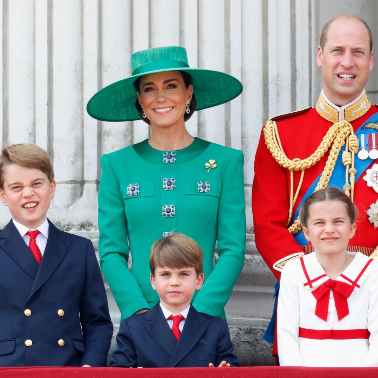  The Wales family at Trooping the Colour on the Buckingham Palace balcony 