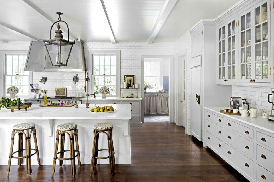 Dark Floors in a White Kitchen