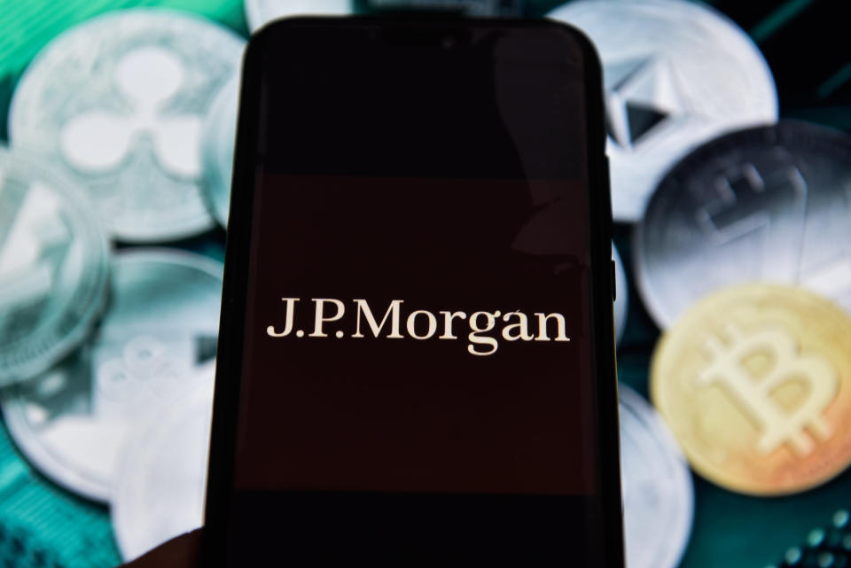 POLAND - 2019/02/17: JP Morgan logo is seen on an android mobile phone. (Photo by Omar Marques/SOPA Images/LightRocket via Getty Images)