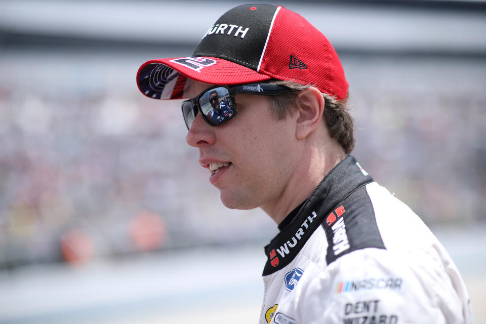 DOVER, DELAWARE - MAY 16: Brad Keselowski, driver of the #2 Wurth/UTI Ford, walks the grid during the NASCAR Cup Series Drydene 400 at Dover International Speedway on May 16, 2021 in Dover, Delaware. (Photo by Sean Gardner/Getty Images)