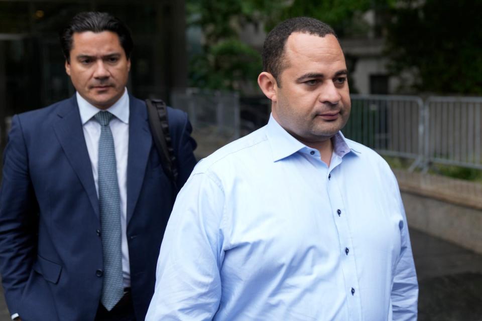 Wael Hana leaves the federal courthouse in New York on Tuesday, September 26, 2023 (Copyright 2023 The Associated Press. All rights reserved.)