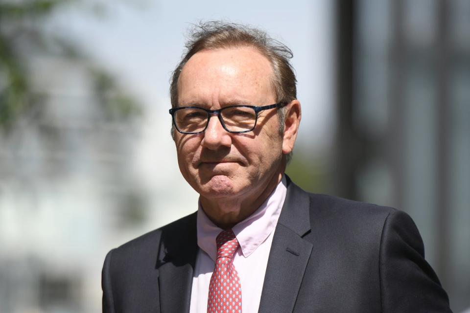 Kevin Spacey at Southwark Crown Court for his sexual assault trial in 2023 (Chris J Ratcliffe/Getty Images)