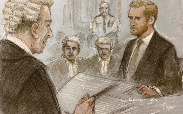 Prince Harry giving evidence in court against Mirror Group Newspapers