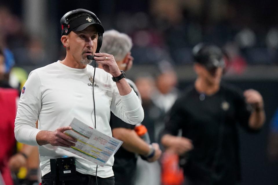 Dennis Allen, 49, leads a New Orleans Saints coaching staff who's average age is a few years younger than his.