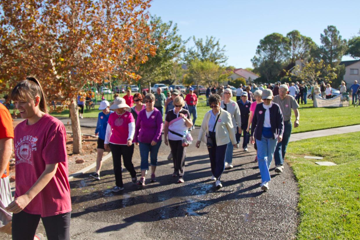 Participants in the annual CROP Hunger Walk wind their way through Bloomington Hills in this Spectrum file photo. The event, hosted by local churches and faith groups, raises awareness about world hunger while also collecting donations for area food drives.