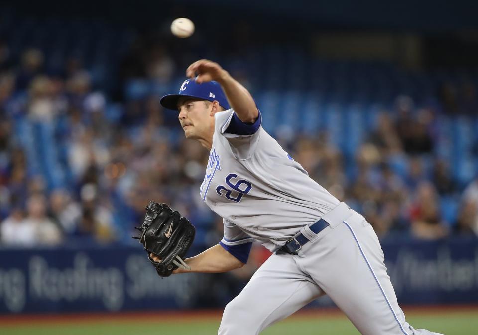 Mike Minor finishes up Thursday in Toronto (Tom Szczerbowski/Getty Images)