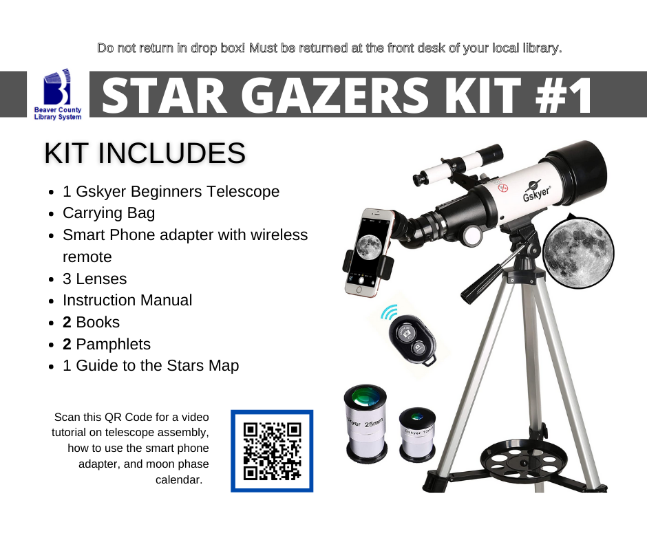 The Star Gazers Kit available from the Beaver County Library System.