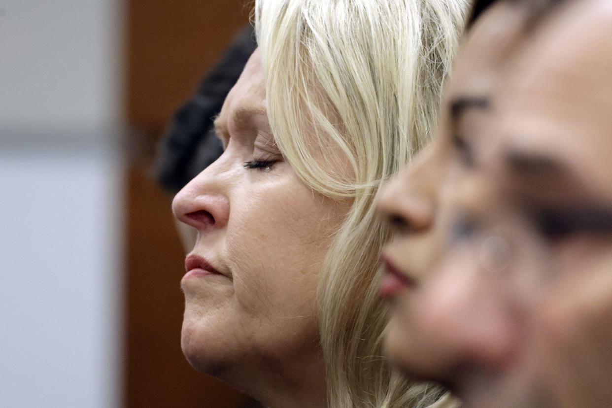 Gena Hoyer awaits the verdict in the trial of Marjory Stoneman Douglas High School shooter Nikolas Cruz at the Broward County Courthouse in Fort Lauderdale on Thursday, Oct. 13, 2022.