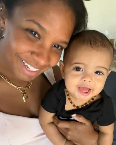 <p>Heather Van Norman/Instagram</p> Jazmyne Mills with Odell's son Zydn