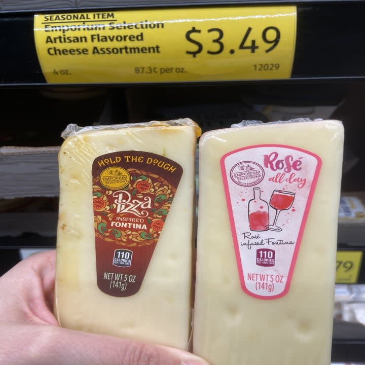 Pizza flavored cheese and Rosé flavored cheese