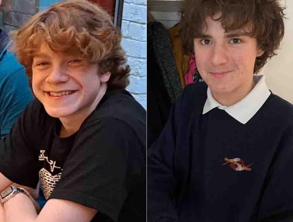 Wilf Henderson, left, and Harvey Owen, right, are among four teenagers missing in Wales. (Reach)