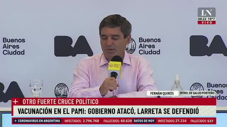 Quirós le respondió al PAMI: "El padrón tenía inexactitudes. Pedimos una reunión y la suspendieron"