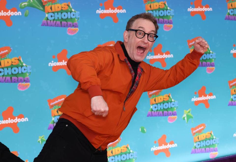 Tom Kenny arrives at the Nickelodeon Kids’ Choice Awards March 4, 2023, at Microsoft Theater in Los Angeles. Kenny has been the voice of SpongeBob SquarePants for 24 years.