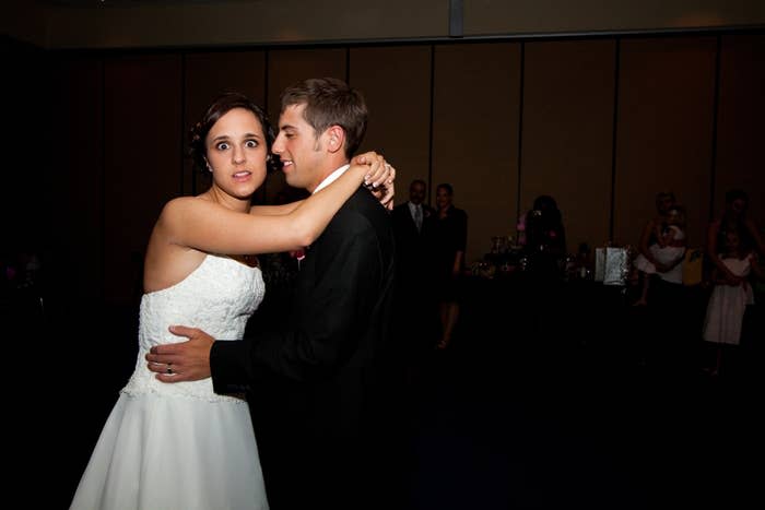 A married couple dancing