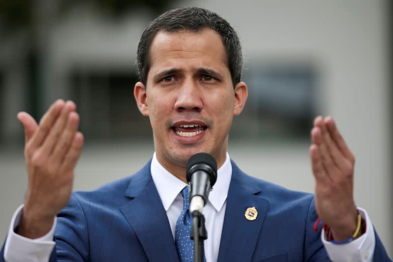 FILE PHOTO: Venezuelan opposition leader Guaido attends an anti-terrorism meeting, in Bogota