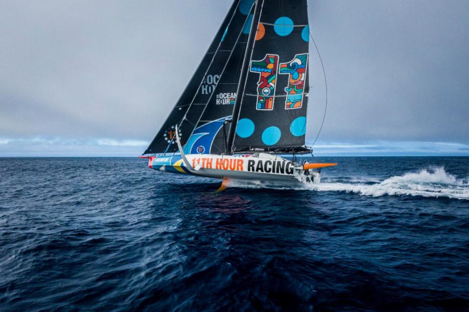 11th Hour Racing Team's Mālama cruises in the deep south of the Pacific Ocean.