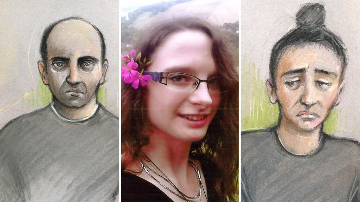 Sabrina Kouider, 35, and Ouissem Medouni, 40, brutally murdered Sophie Lionnet (centre). (PA)