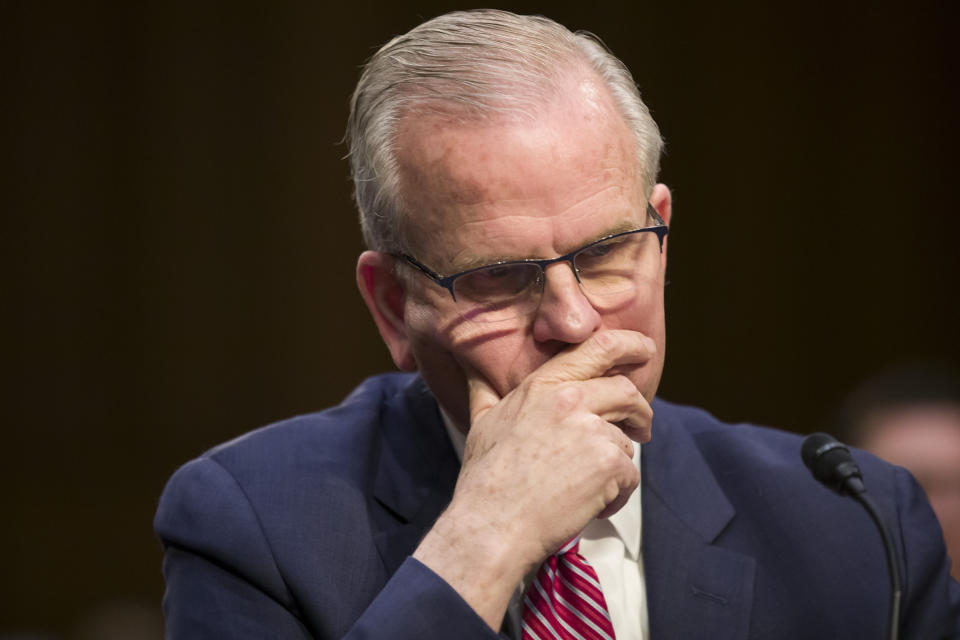 Federal Aviation Administration Acting Administrator Daniel Elwell appears before a Senate Transportation subcommittee on commercial airline safety, on Capitol Hill, Wednesday, March 27, 2019, in Washington. Two recent Boeing 737 MAX crashes, in Ethiopia and Indonesia, which killed nearly 350 people, have lead to the temporary grounding of models of the aircraft and to increased scrutiny of the FAA's delegation of a number of aspects of the certification process to the aircraft manufacturers themselves. (AP Photo/Alex Brandon)