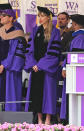 <p>On the lighter side, Swift said of missing out on the college experience herself: "As a kid, I always thought I would go away to college, imagining the posters I'd hang on the wall of my freshman dorm. I even set the ending of my music video for my song 'Love Story' at my fantasy imaginary college, where I meet a male model reading a book on the grass and with one single glance, we realize we had been in love in our past lives. Which is exactly what you guys all experienced at some point in the last four years, right?"</p>