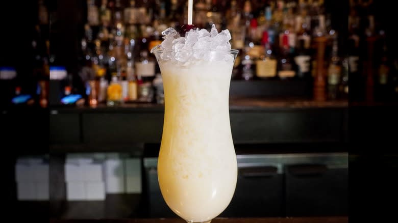 Piña colada on bar