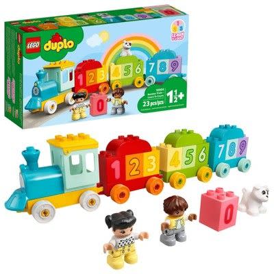 <p><strong>LEGO</strong></p><p>amazon.com</p><p><strong>$15.99</strong></p><p>Time to practice counting! Kids can <strong>load up numbers 0 through 9</strong> on this colorful, push-along train and use it to practice counting as they chug away. There's also a corresponding <a href="https://www.amazon.com/LEGO-Alphabet-Learning-Toddlers-Educational/dp/B07WCQTL1B?tag=syn-yahoo-20&ascsubtag=%5Bartid%7C10055.g.1900%5Bsrc%7Cyahoo-us" rel="nofollow noopener" target="_blank" data-ylk="slk:My First Alphabet Truck;elm:context_link;itc:0;sec:content-canvas" class="link ">My First Alphabet Truck</a>. <em>Ages 18 months+</em></p>