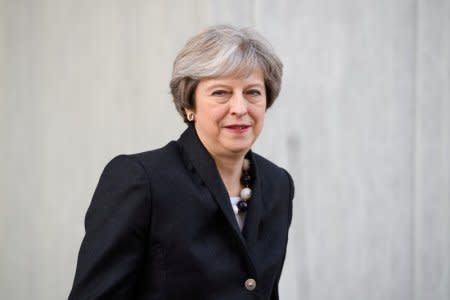 Britain's Prime Minister Theresa May arrives for a visit to a housing estate in North London, Britain November 16, 2017.  REUTERS/Leon Neal/Pool