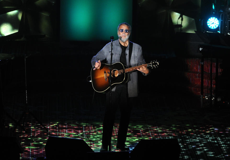 Yusuf Islam performs on stage at the 50th annual Songwriters Hall of Fame induction and awards ceremony Thursday, June 13, 2019, in New York. (Photo by Brad Barket/Invision/AP)