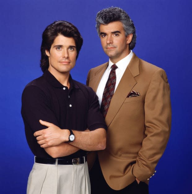 <p>Peter Barton, John O'Hurley (1989)</p><p>Photo by CBS via Getty Images</p>