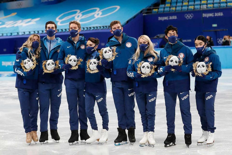 <p>Aleksey Kirchu/Anadolu Agency via Getty Images</p> Team USA at the 2022 Winter Olympics in Beijing