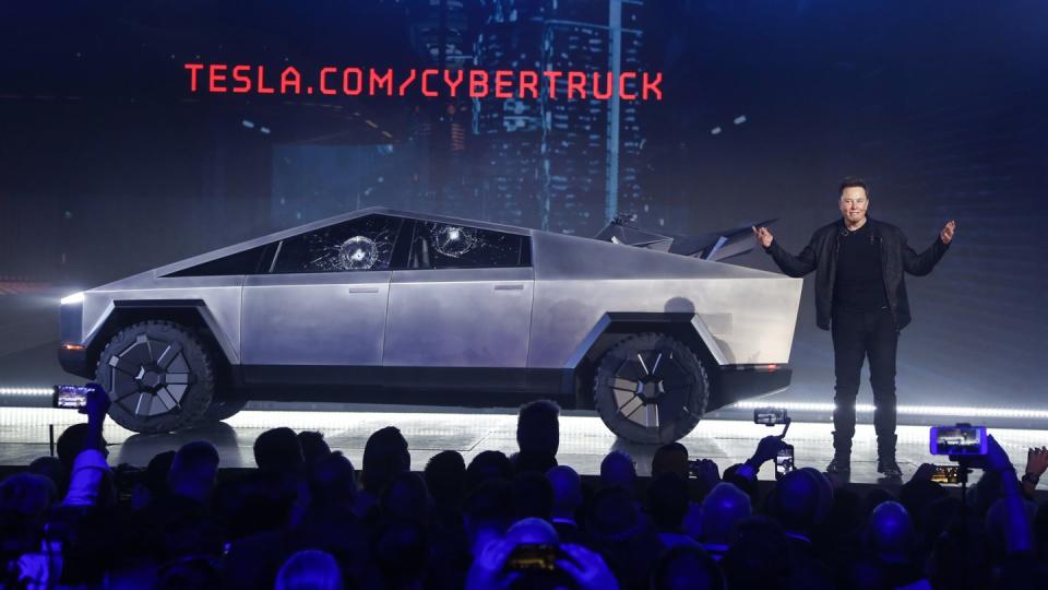 Elon Musk stellt den Cybertruck vor.