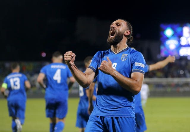 Vedat Muriqi scored twice for Kosovo