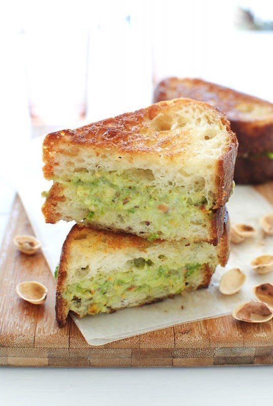 <strong>Get the <a href="http://bevcooks.com/2013/03/grilled-mascarpone-and-roasted-jalapeno-pistachio-pesto-cheese-sandwich/" target="_blank">Grilled Mascarpone And Roasted Jalape&ntilde;o Pistachio Cheese Sandwich recipe</a>&nbsp;from Bev Coks</strong>