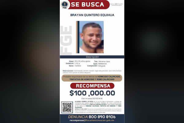 Brayan Quintero, presunto homicida de Hipólito Mora.