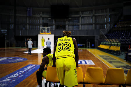 Congolese basketball player Christ Wamba attends the official photo-shoot of Aris Thessaloniki BC at the Alexandreio Melathron Nick Galis Hall in Thessaloniki, Greece, September 13, 2018. REUTERS/Alkis Konstantinidis