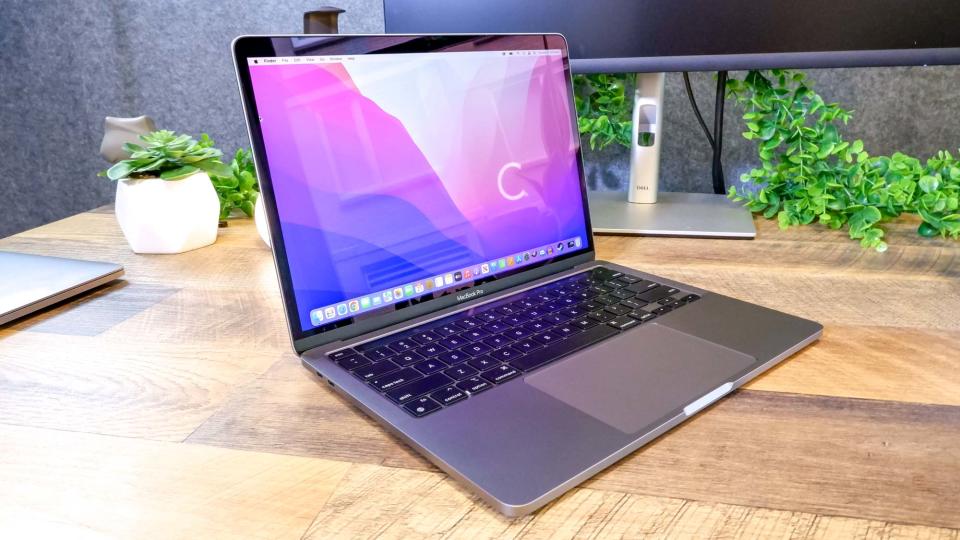 MacBook Pro 13-inch (M2, 2022) sitting on a desk —MacBook Pro 13-inch (M2, 2022) review