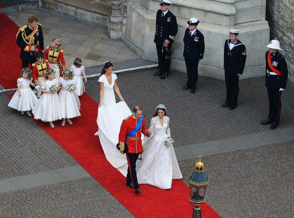 Prince William and Kate Middleton leave Westminster Abbey