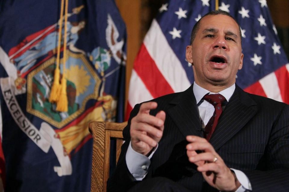 New York Gov. David Paterson speaks during a town hall meeting at Borough Hall March 8, 2010 in the Brooklyn borough of New York City. (Photo by Mario Tama/Getty Images)
