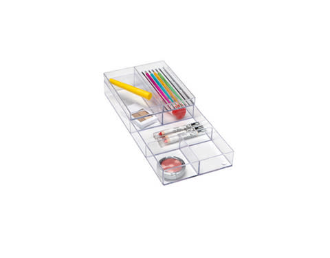 Container Store Stacking Vanity Trays, $12.99, containerstore.com