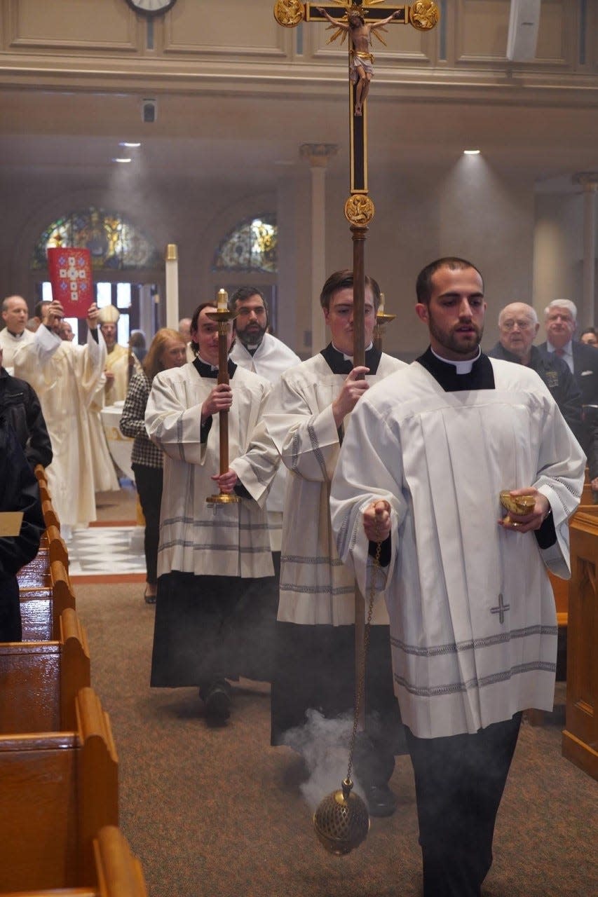 Clergy members from the Diocese of Scranton celebrated the Eucharist at a Mass for Pope Benedict XVI at the Cathedral of Saint Peter on Jan. 4.