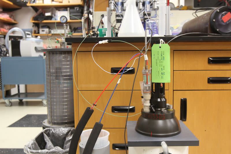 A device used to calibrate a nitrate sensor is seen in a laboratory at the Monterey Bay Aquarium Research Institute in Moss Landing