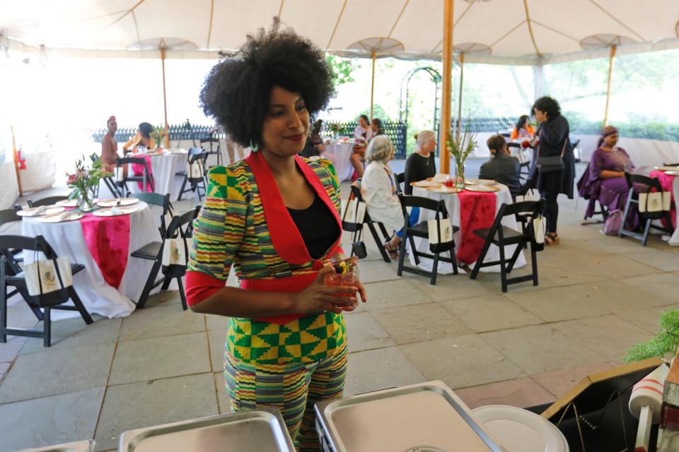 Justina Perry checks in on all of the various areas she organized for the BuyBlackNB hosted event at the Rotch-Jones-Duff house in New Bedford.