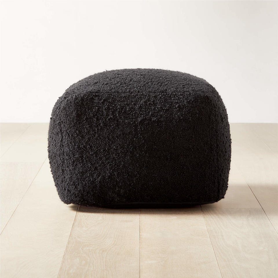 Black Bouclé Pouf