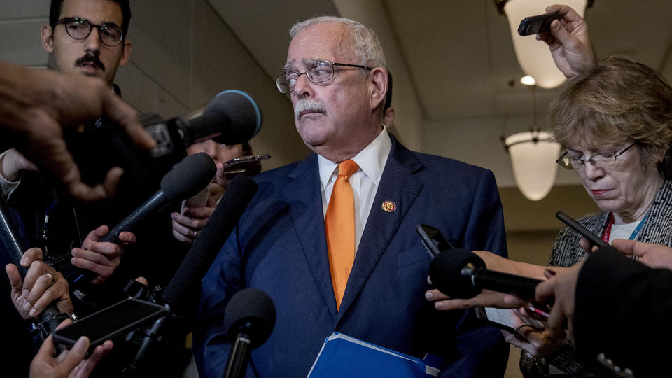 Rep. Gerry Connolly, D-Va., listens to a question from a reporter as he leaves a closed door meeting where Catherine Croft, a State Department adviser on Ukraine, and Deputy Assistant Secretary of Defense Laura Cooper testify as part of the House impeachment inquiry into President Donald Trump on Capitol Hill in Washington, Wednesday, Oct. 30, 2019. (Photo: Andrew Harnik/AP)