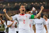 Soccer Football - World Cup - Group E - Serbia vs Switzerland - Kaliningrad Stadium, Kaliningrad, Russia - June 22, 2018 Switzerland's Stephan Lichtsteiner celebrates after the match REUTERS/Gonzalo Fuentes